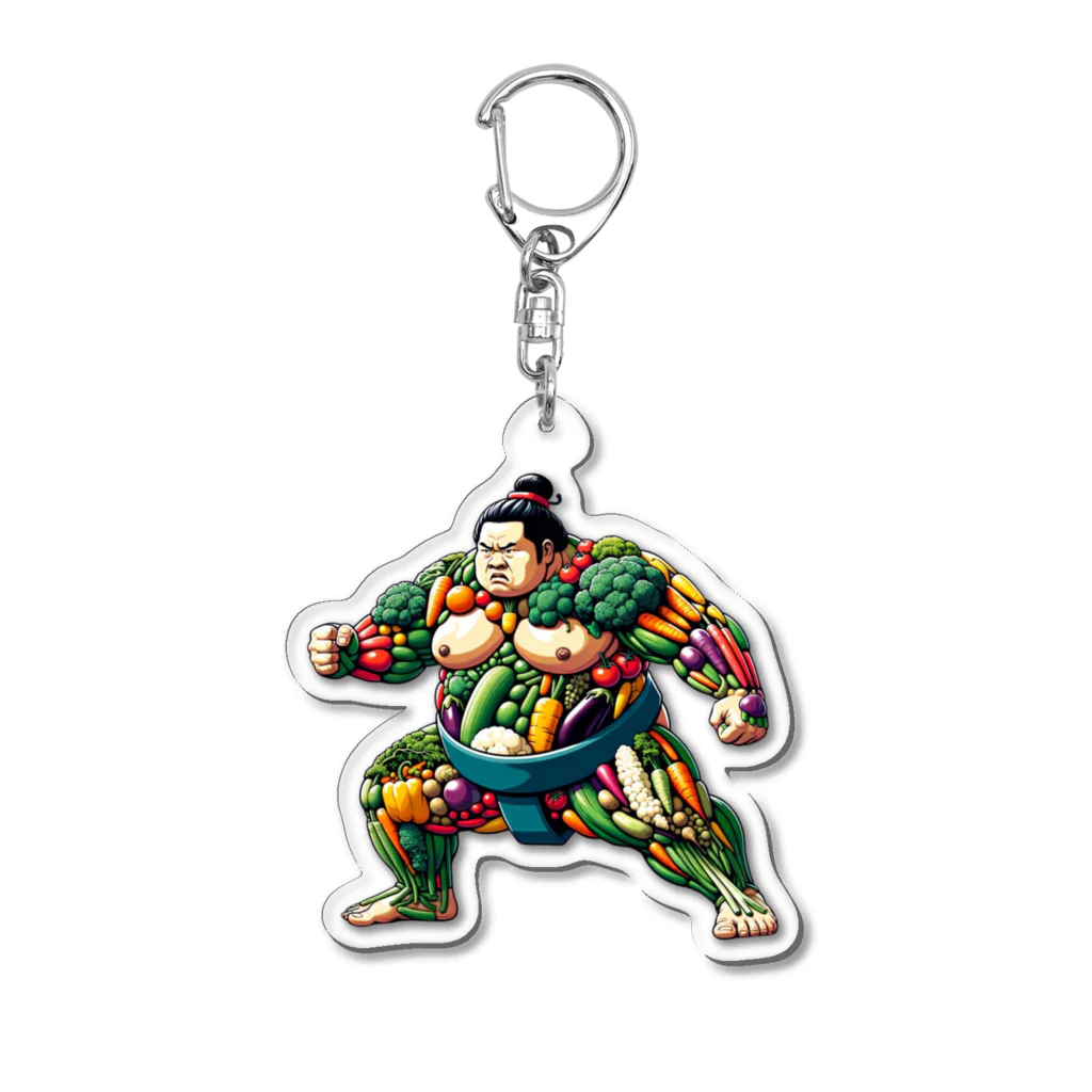 太い居候のお野菜力士 Acrylic Key Chain