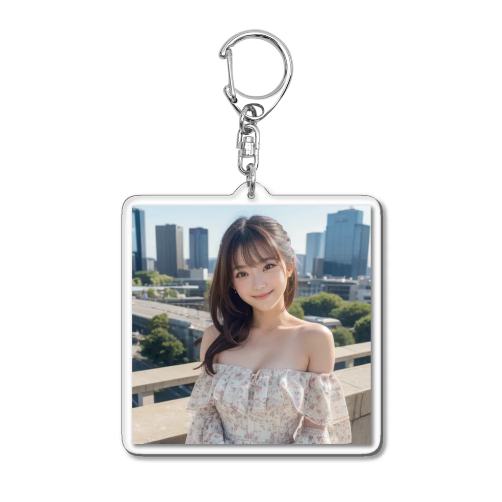 癒しのあるオリジナルグッズ販売所の千年に一人の美少女 in 都会 Acrylic Key Chain