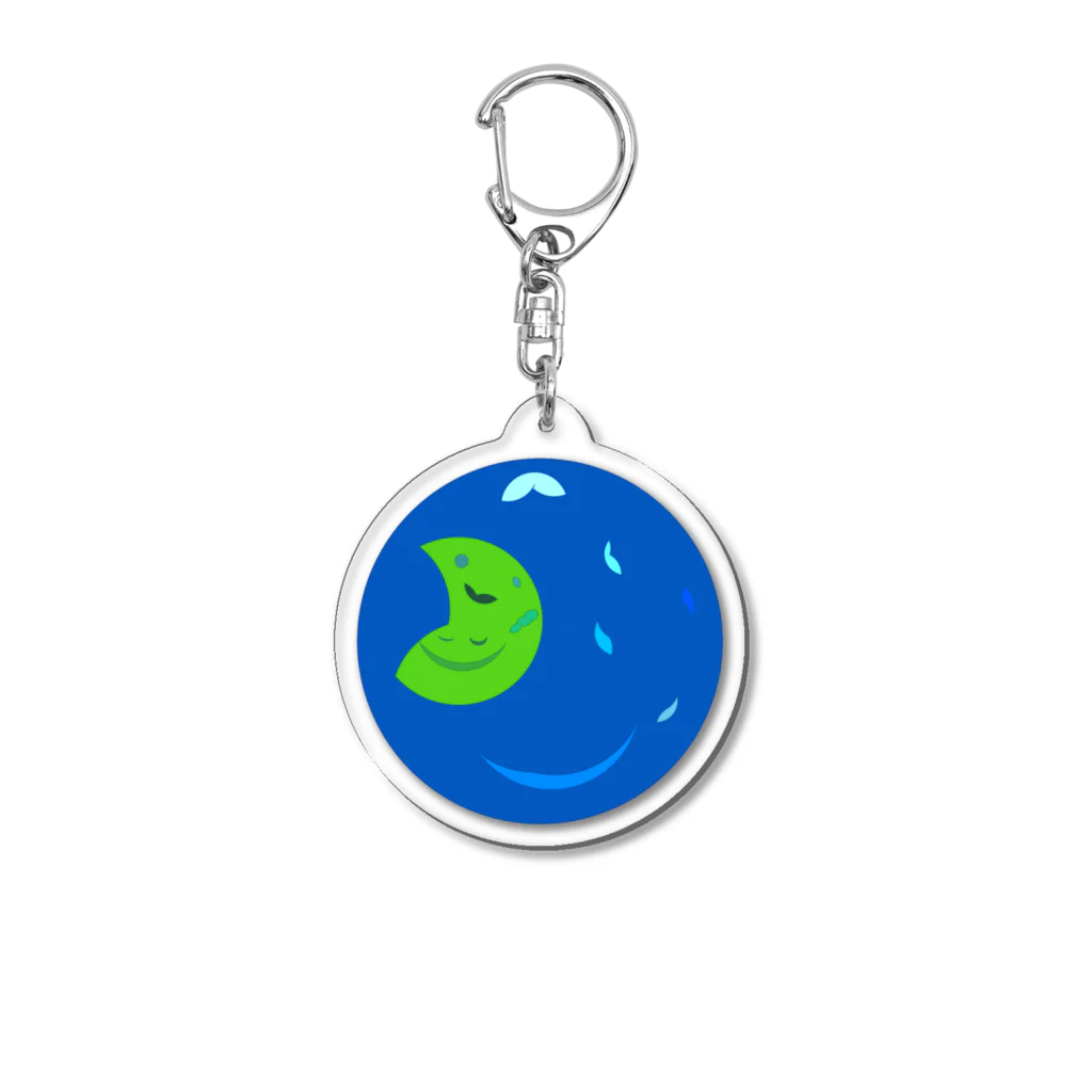 ウサネコ38の月と地球 Acrylic Key Chain