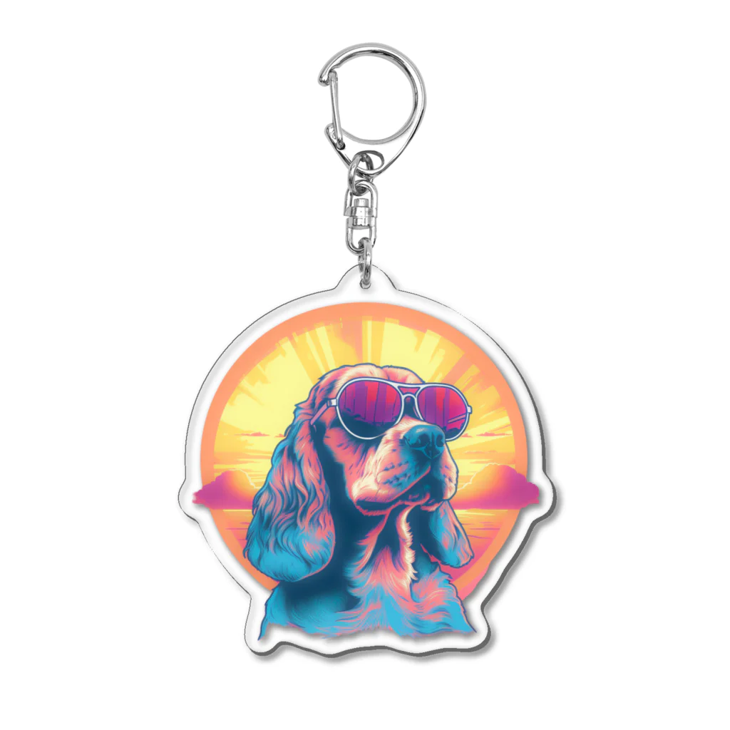 dogsdream8246のcocker sunset Acrylic Key Chain