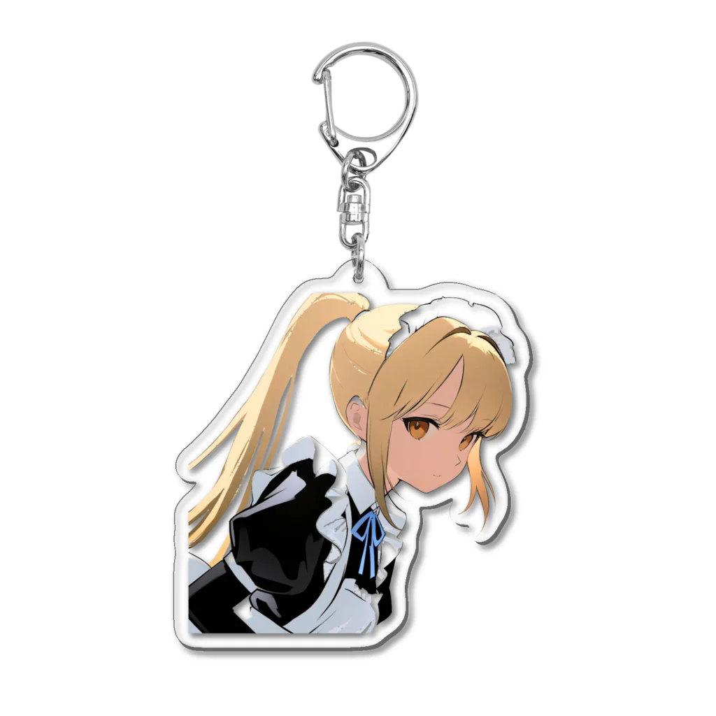 agomamushiの金髪ポニテメイドさん Acrylic Key Chain