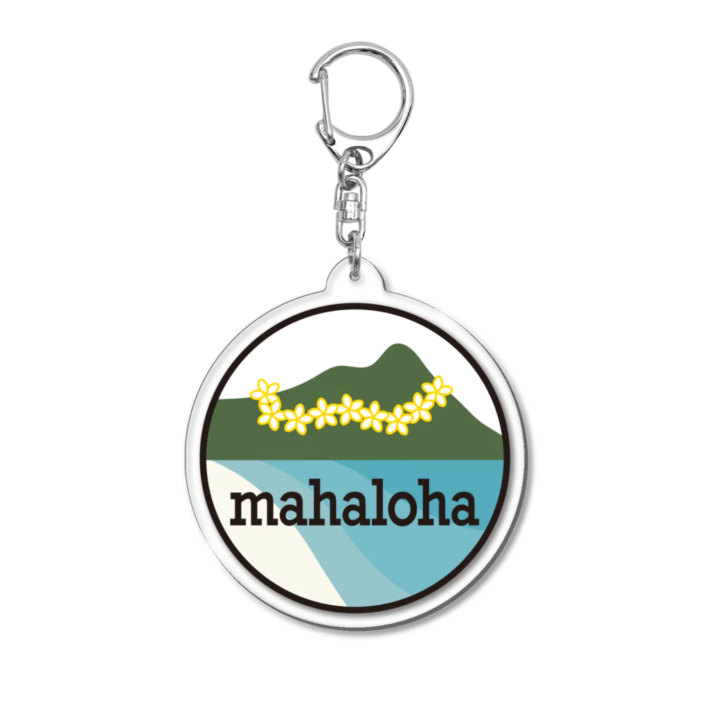 mahaloha808のmahaloha 丸ロゴ アクリルキーホルダー