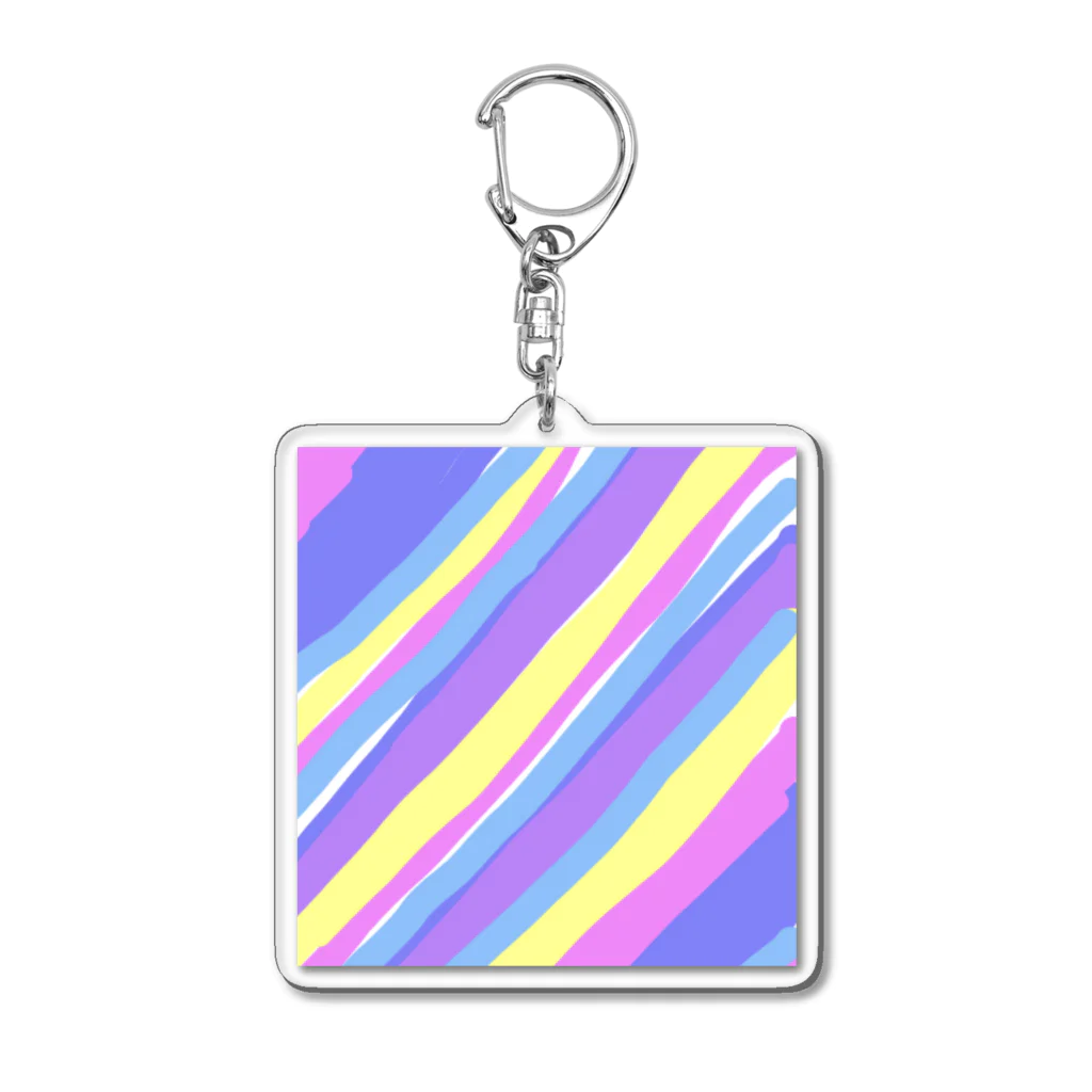 rollのストライプ　斜め Acrylic Key Chain