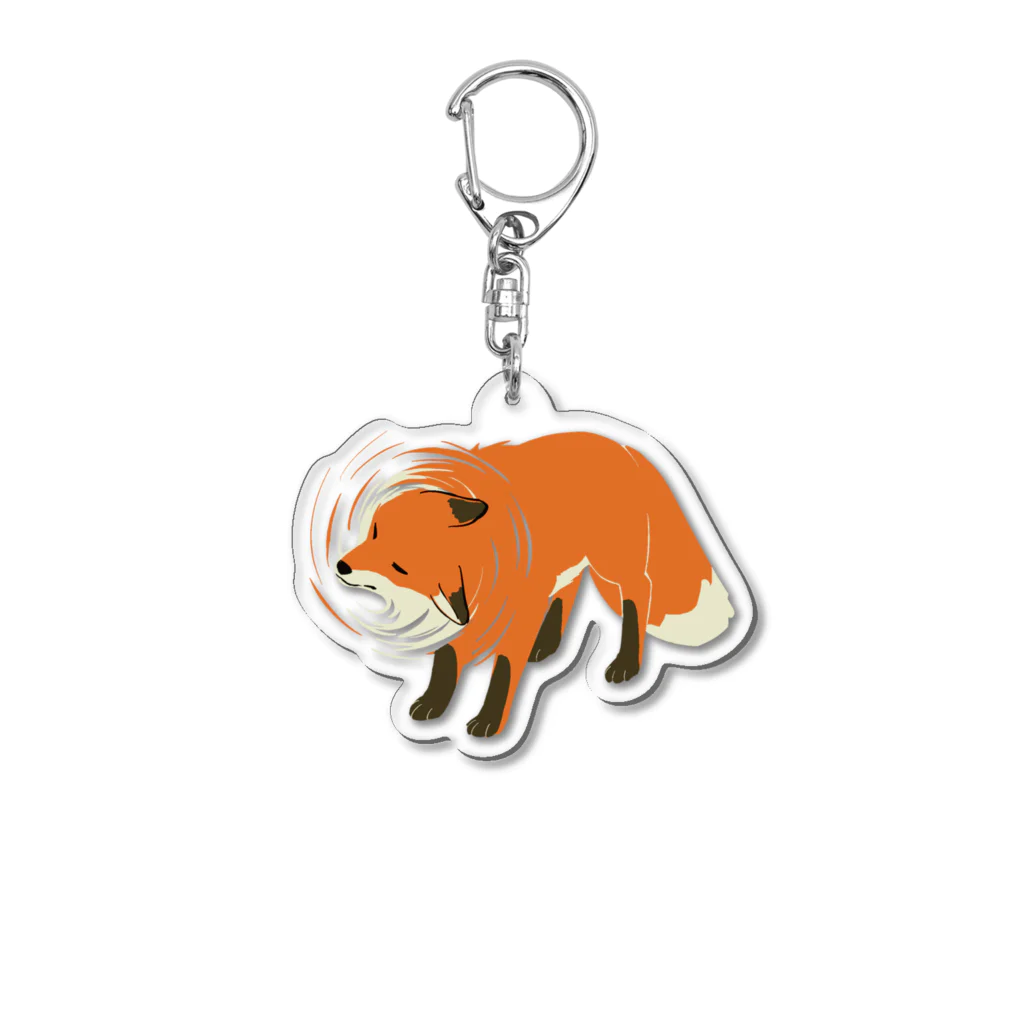 キツネ月のキツネドリル Acrylic Key Chain