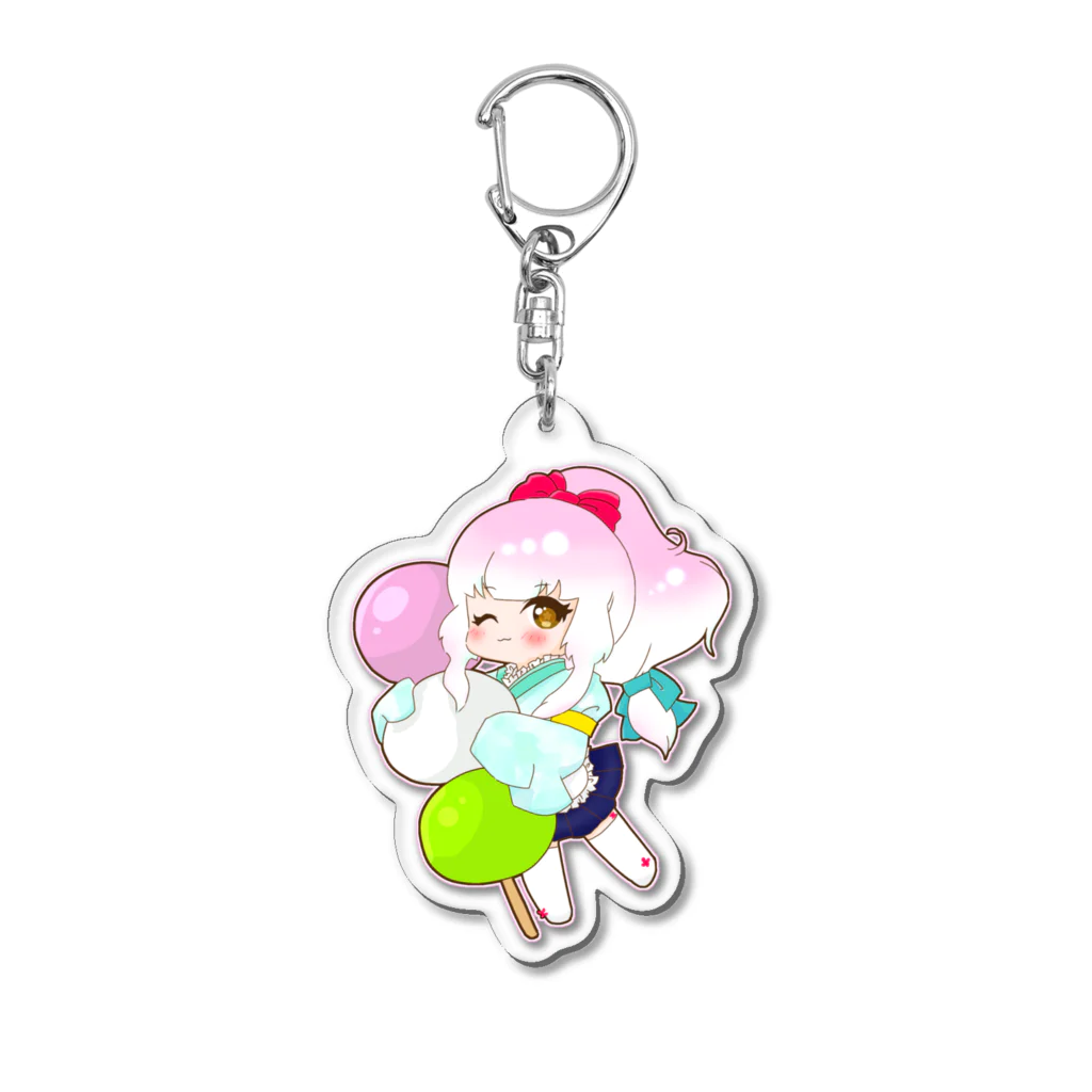 ひみつの甘味処 -SUZURI店-のひみつのお団子あまなオリジナルグッズ Acrylic Key Chain