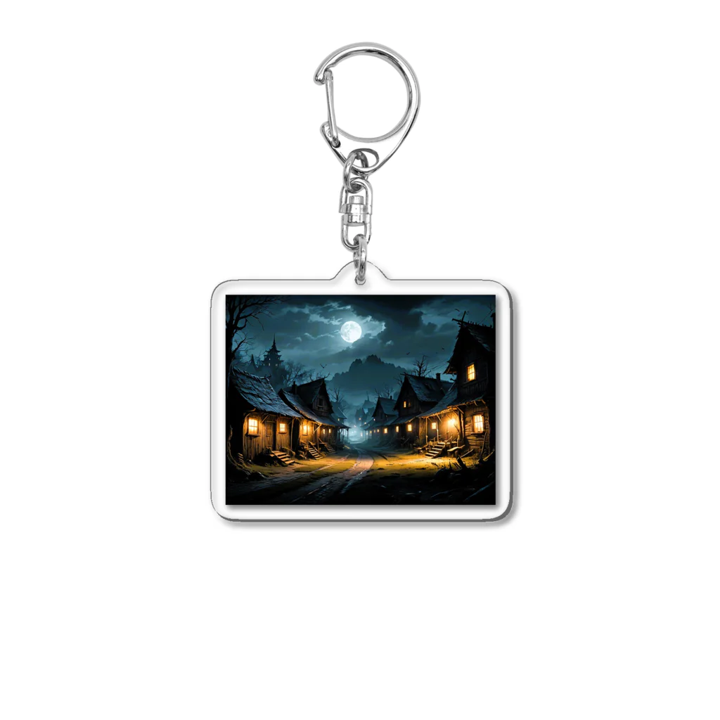 studio eizoの夜の村！ミリタリーファッションのエキサイティングな世界へようこそ！ Acrylic Key Chain