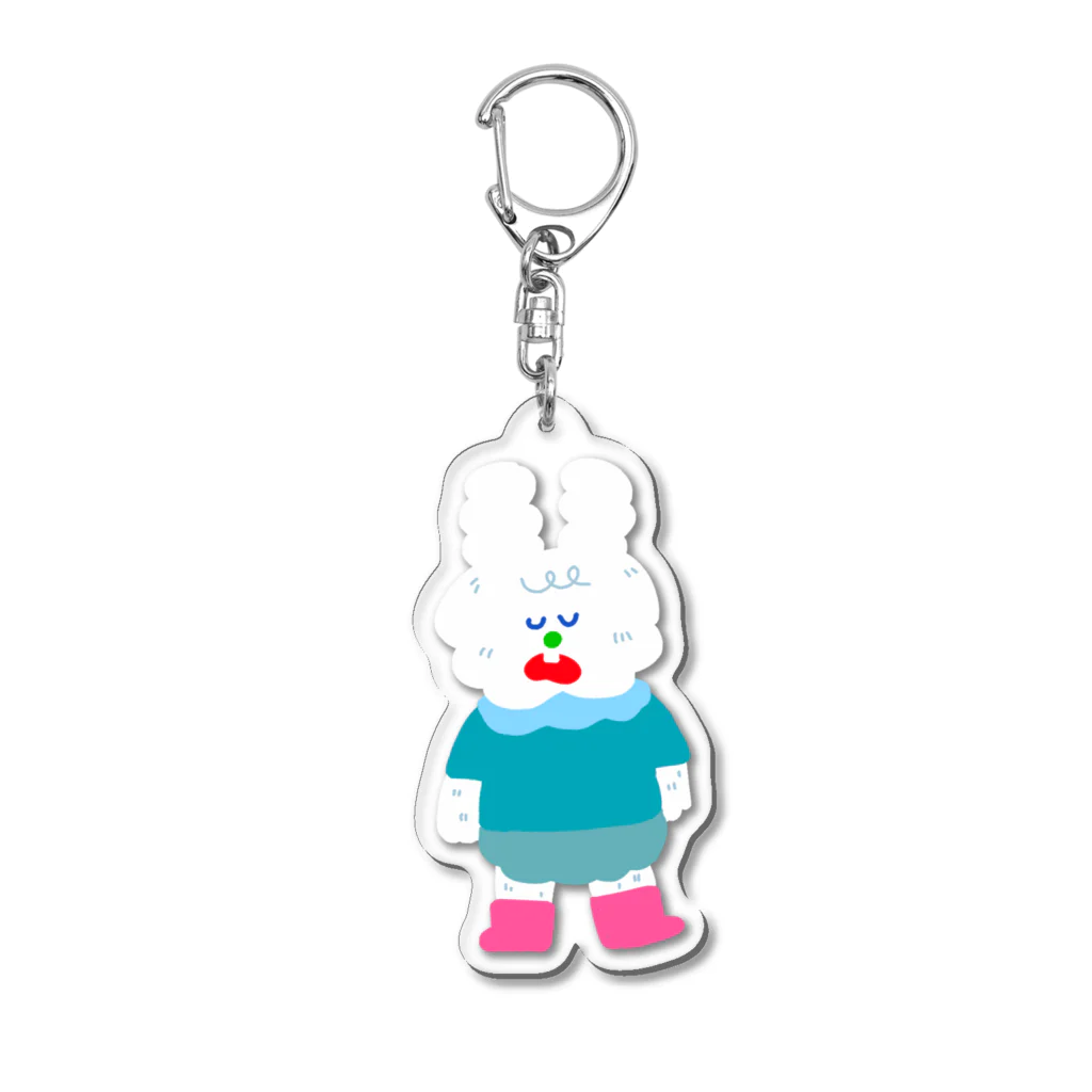 おひるねとおやつのうさぎのもこもこ Acrylic Key Chain