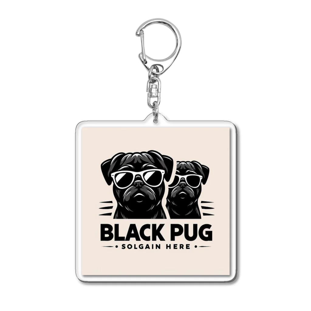 黒パグ🖤Black Pug laboratory🖤のdangerous Pug series アクリルキーホルダー