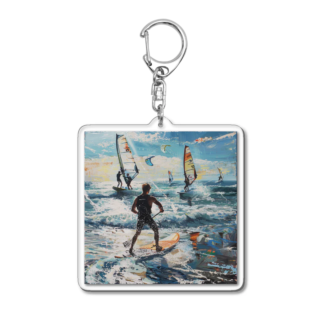 AQUAMETAVERSEのsupとwindsurfingレース　エンジェル717 2065 Acrylic Key Chain