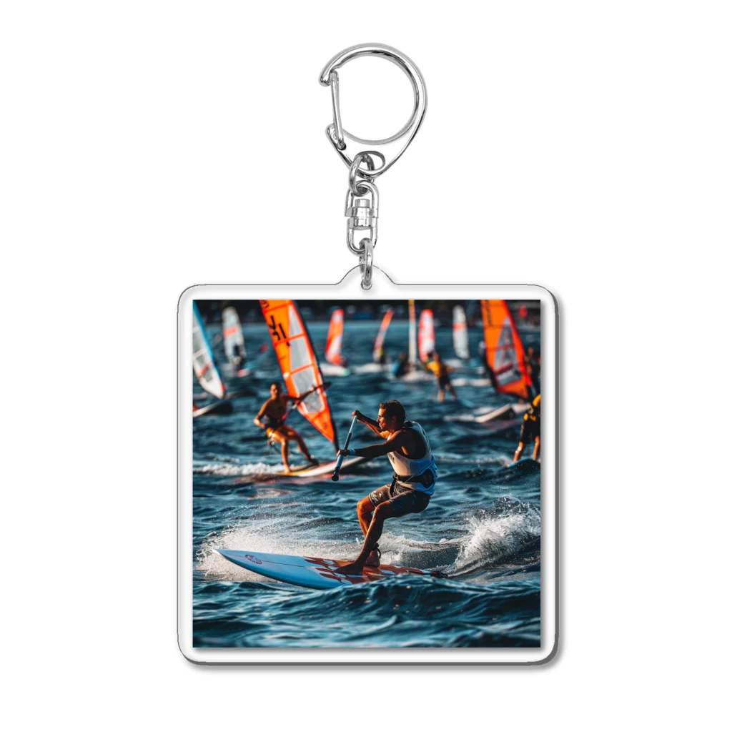 AQUAMETAVERSEのsupとwindsurfingレース　エンジェル717 2065 Acrylic Key Chain