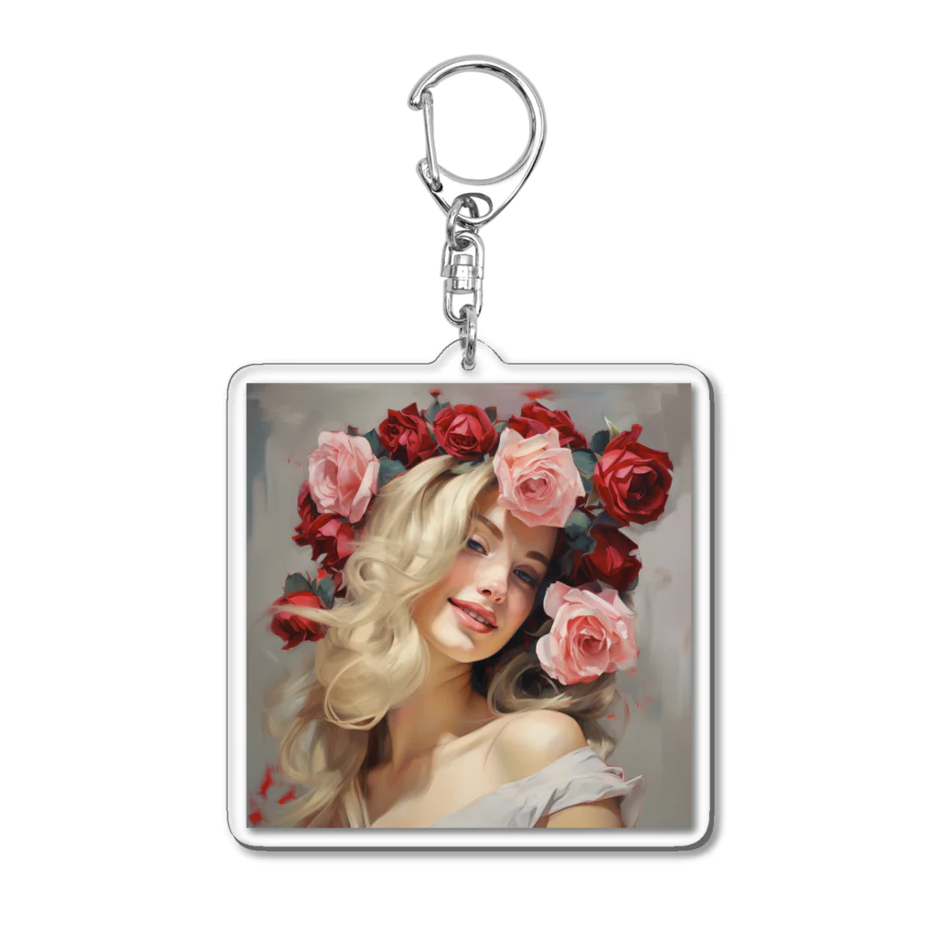 AQUAMETAVERSEのバラの花飾り　なでしこ1478 Acrylic Key Chain