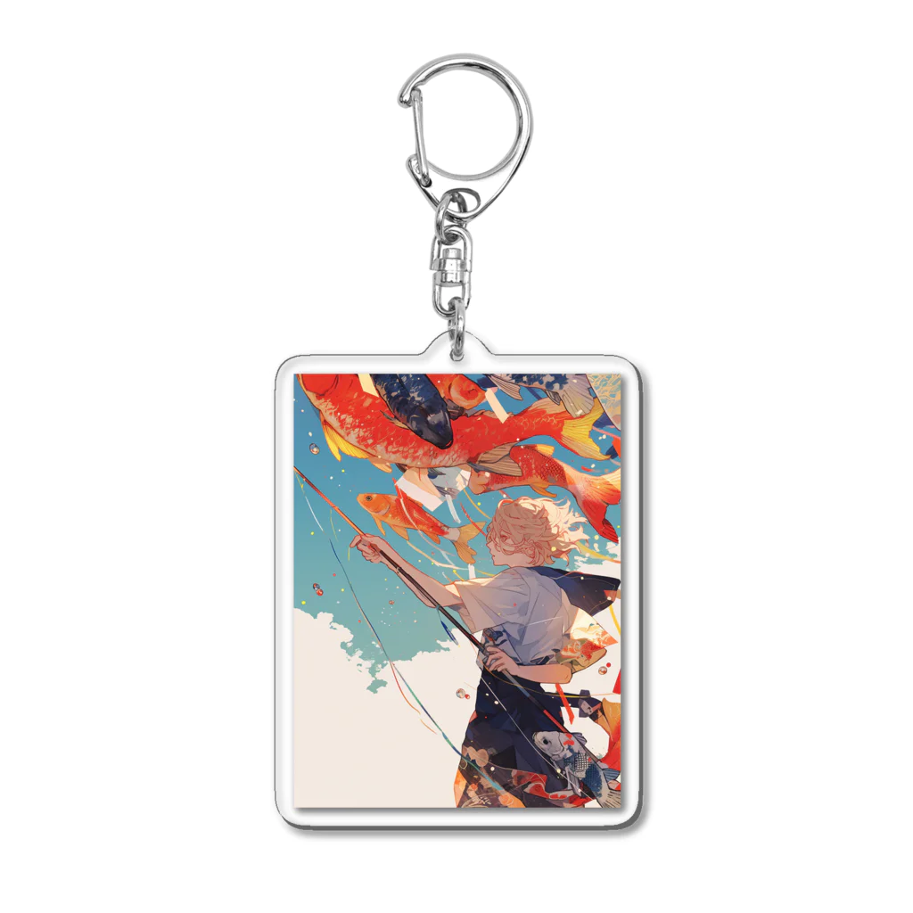 AQUAMETAVERSEの鯉のぼりを操る男の子　ラフルール　1859 Acrylic Key Chain