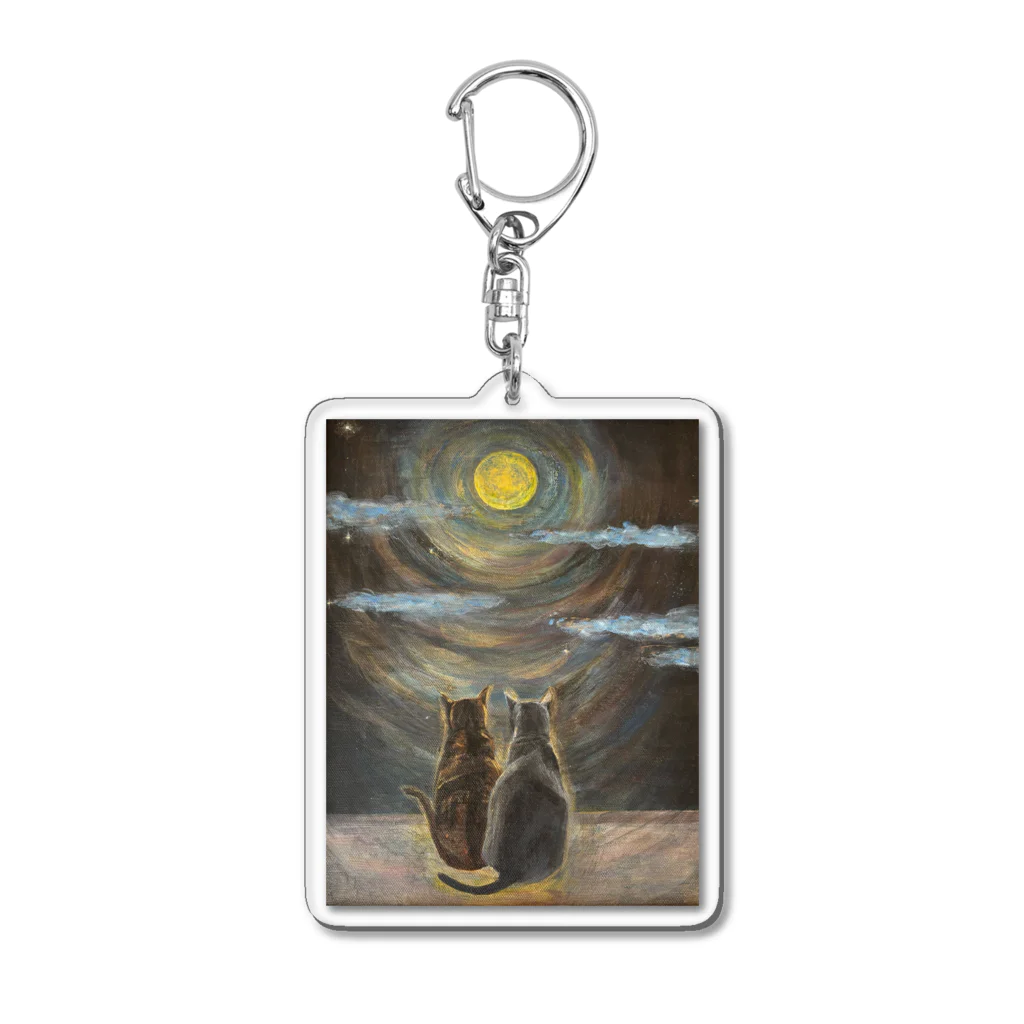 絵描き ひろみるん♪ オリジナル アートグッズSHOPのいつも一緒に〜ブルームーン〜 Acrylic Key Chain