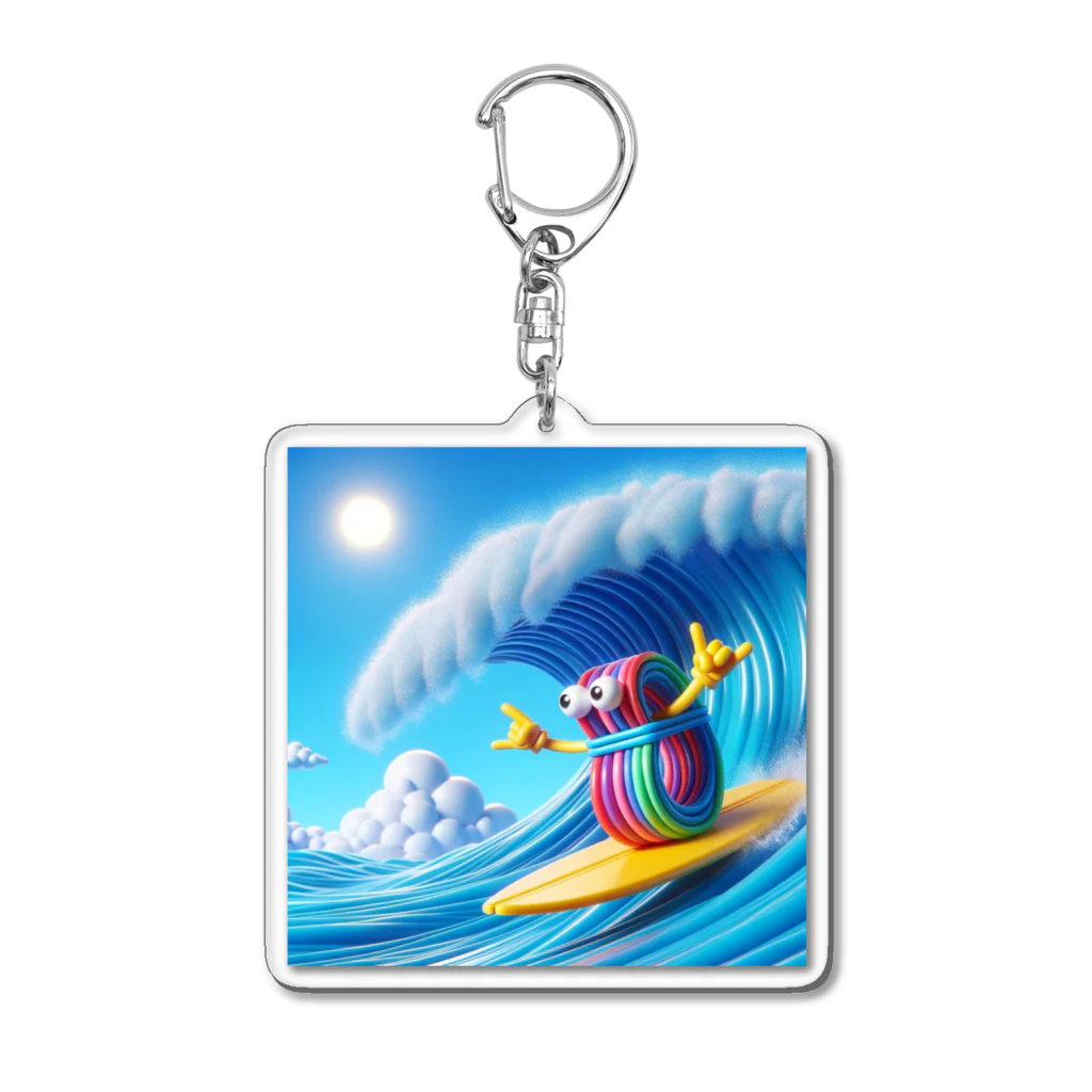 らばーばんどすとあの波乗り輪ゴム Acrylic Key Chain