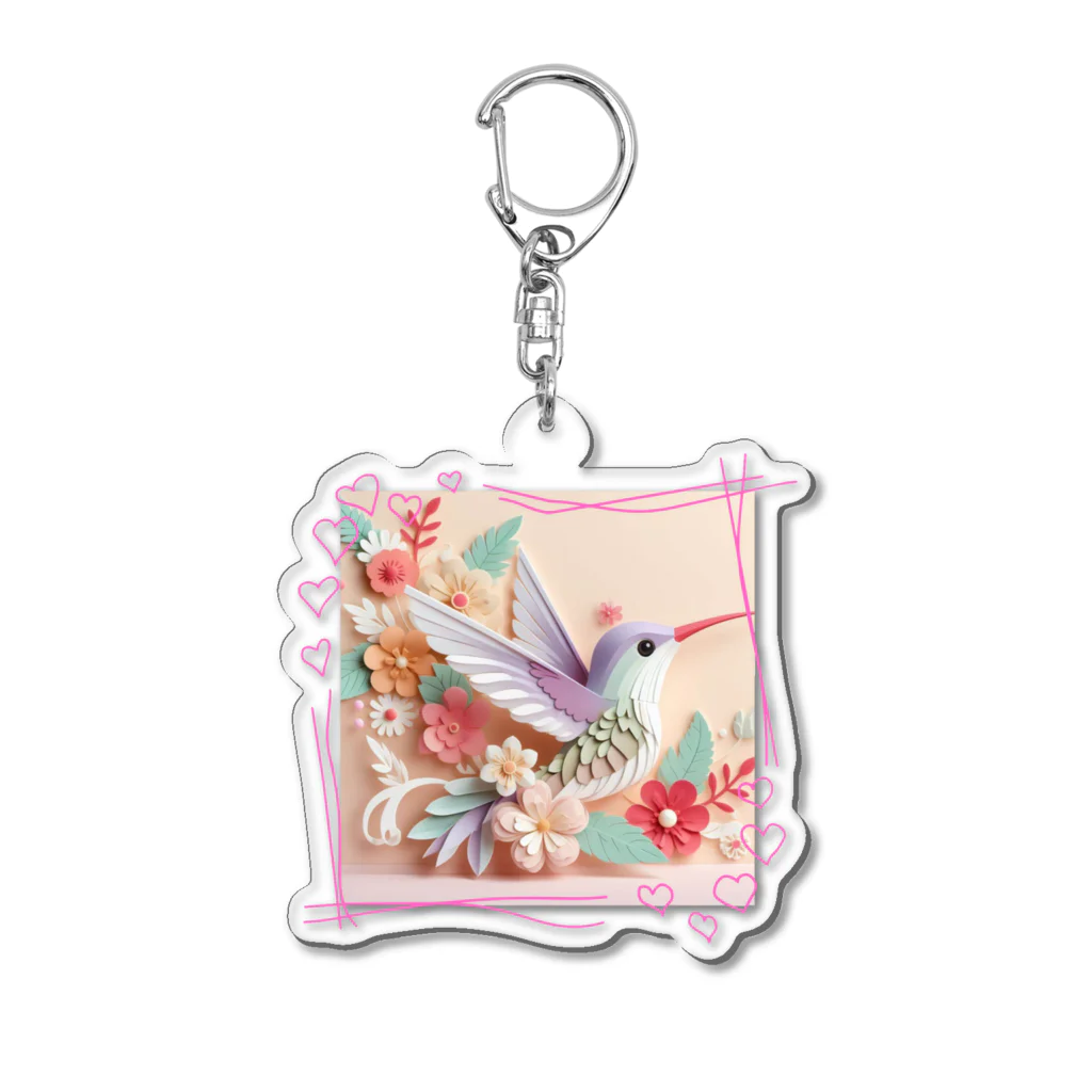 終わらない夢🌈のパステルカラーのハチドリ💞 Acrylic Key Chain