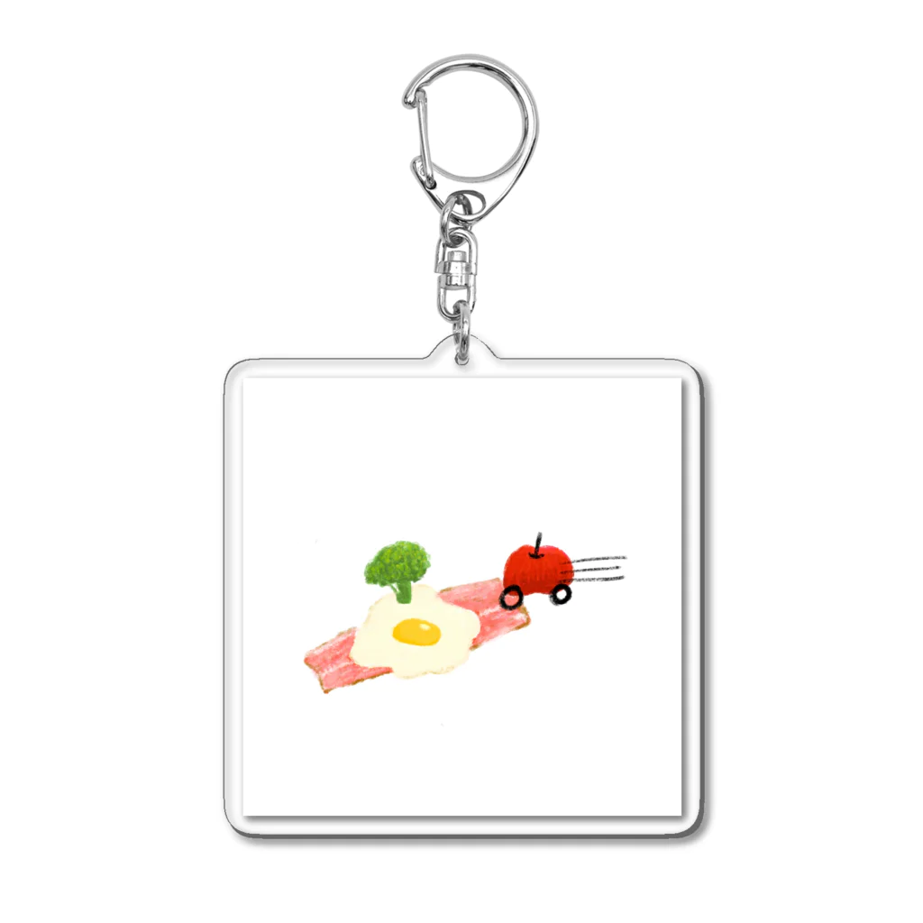 白枝 実生のとびだしフード Acrylic Key Chain