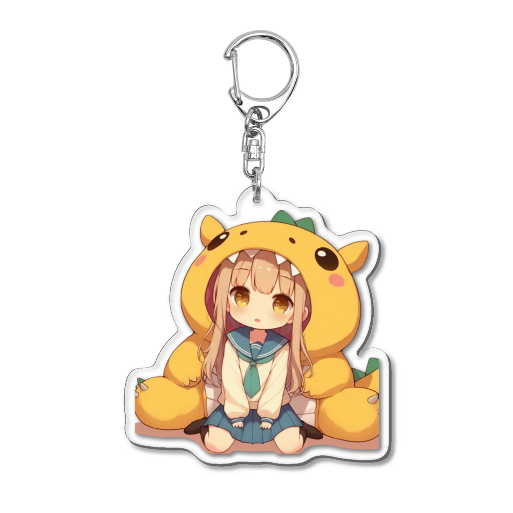 ドラゴンとわたしのドラ娘！桃 Acrylic Key Chain