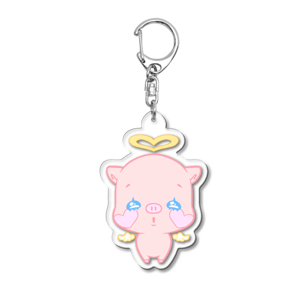 KiKkeiのこぶたのエンジェルぷきゅ Acrylic Key Chain