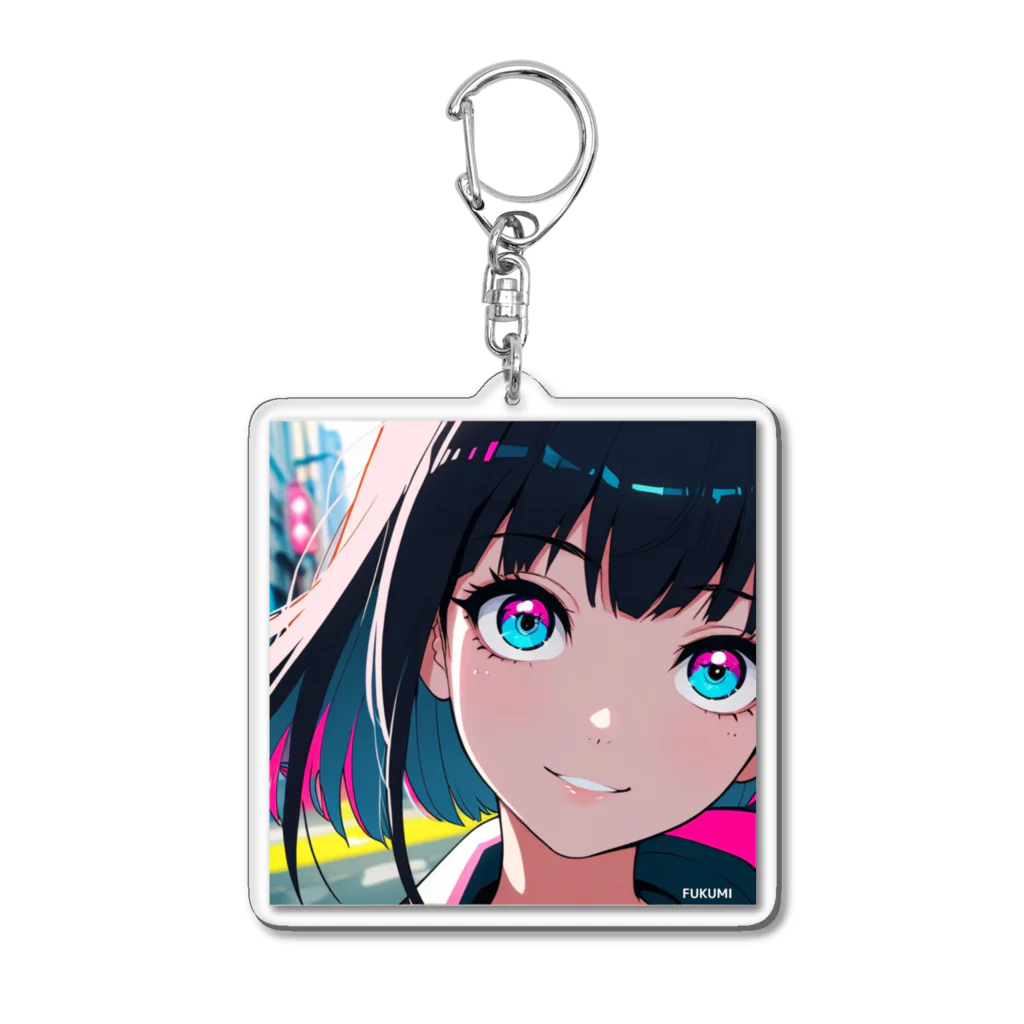 近未来美少女「オッドアイ」の近未来美少女「ヒカリ」 Acrylic Key Chain