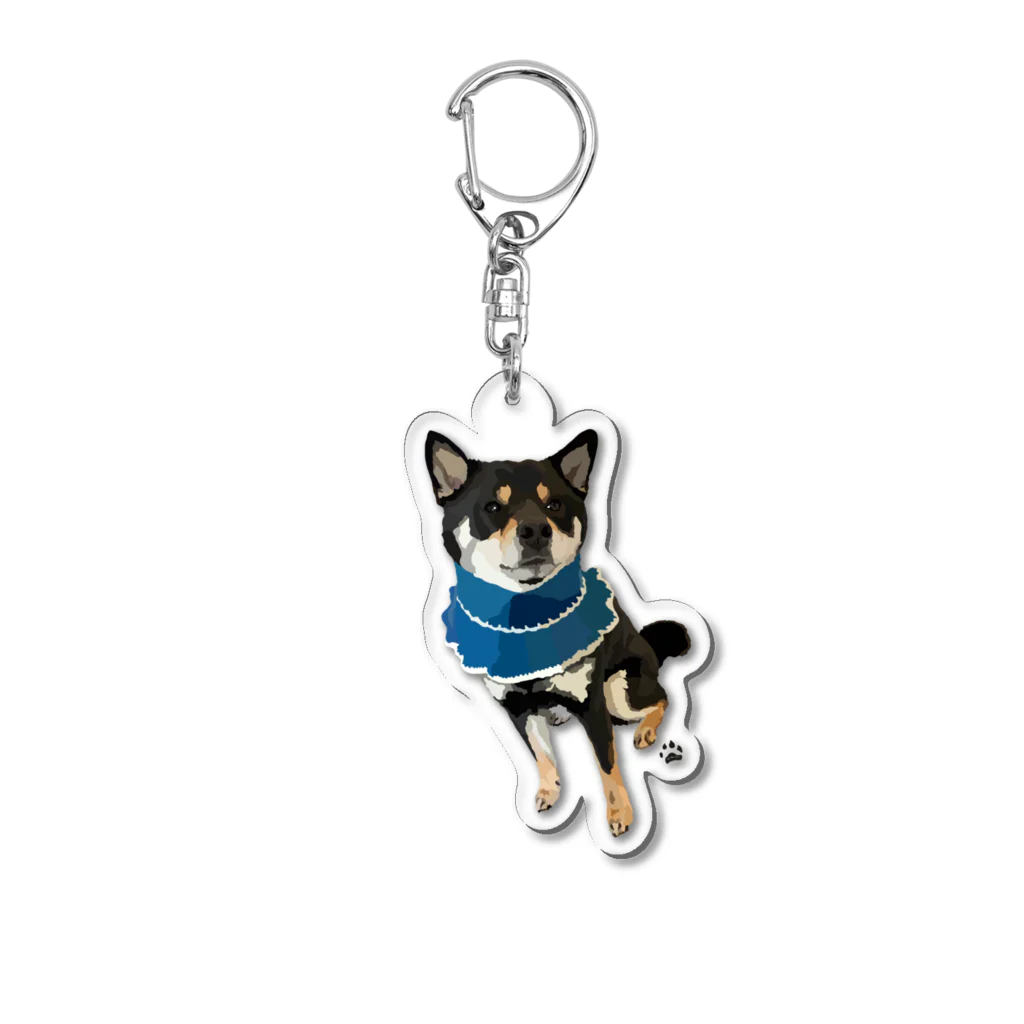 犬のイラスト屋さん　dog_illustの黒柴ツンちゃん Acrylic Key Chain