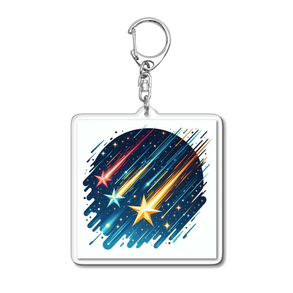 Mizのゆるハウスの3つの流れ星 Acrylic Key Chain