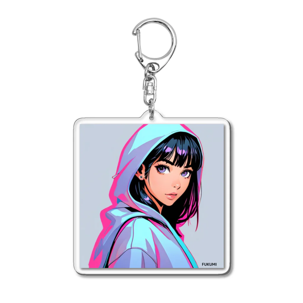 近未来美少女「オッドアイ」の近未来美少女「マリア」 Acrylic Key Chain