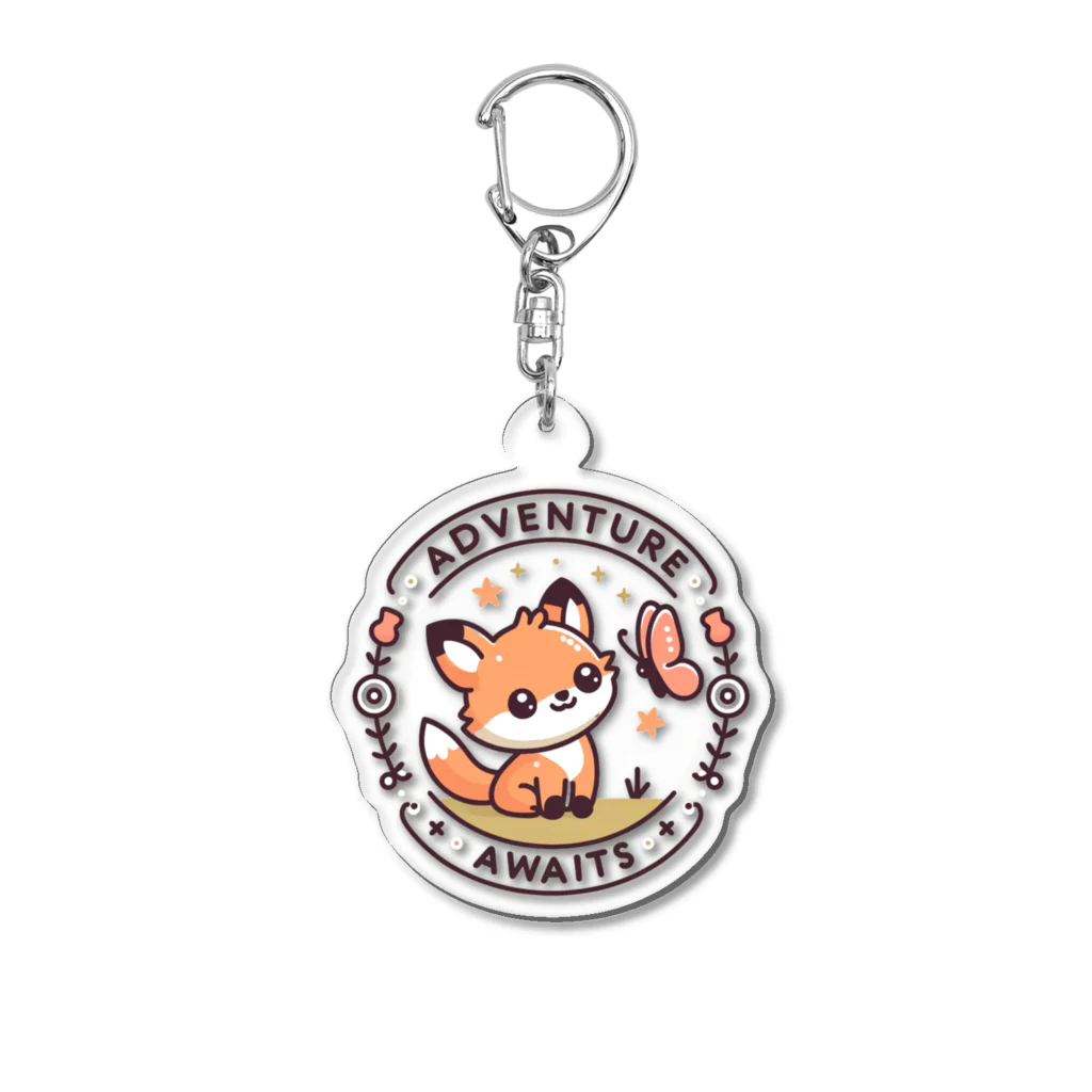 MistyStarkのキツネとチョウチョ Acrylic Key Chain