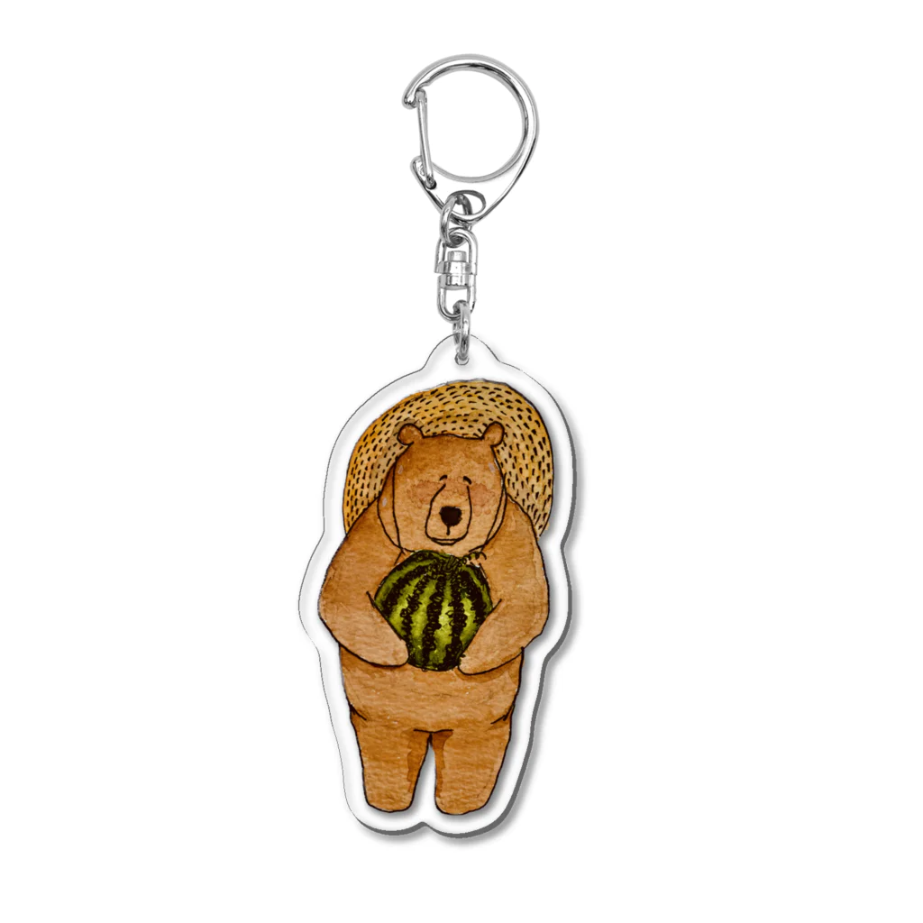 ひとつぼし。のスイカ　食べるかい？　くまのテンちゃん Acrylic Key Chain