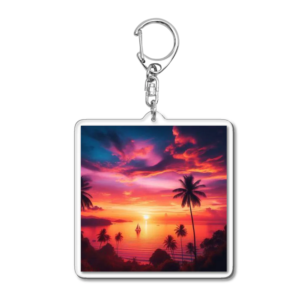 Rパンダ屋の「美しい夕焼け」グッズ Acrylic Key Chain