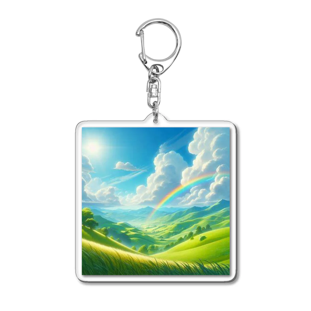 Rパンダ屋の「美しい緑の風景」グッズ Acrylic Key Chain