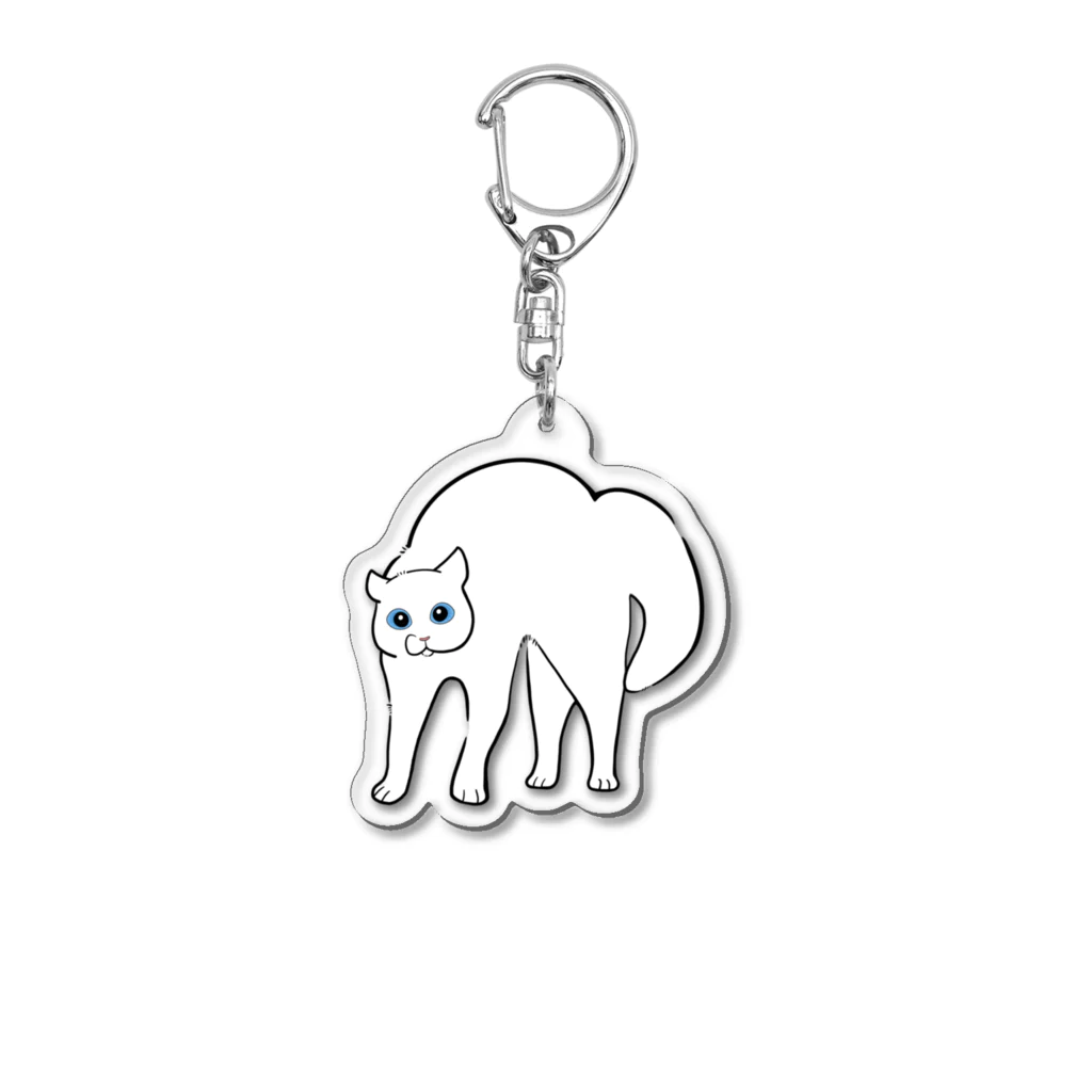 ﾀﾞｼﾁｬstore.のやん猫(シロネコ) アクリルキーホルダー