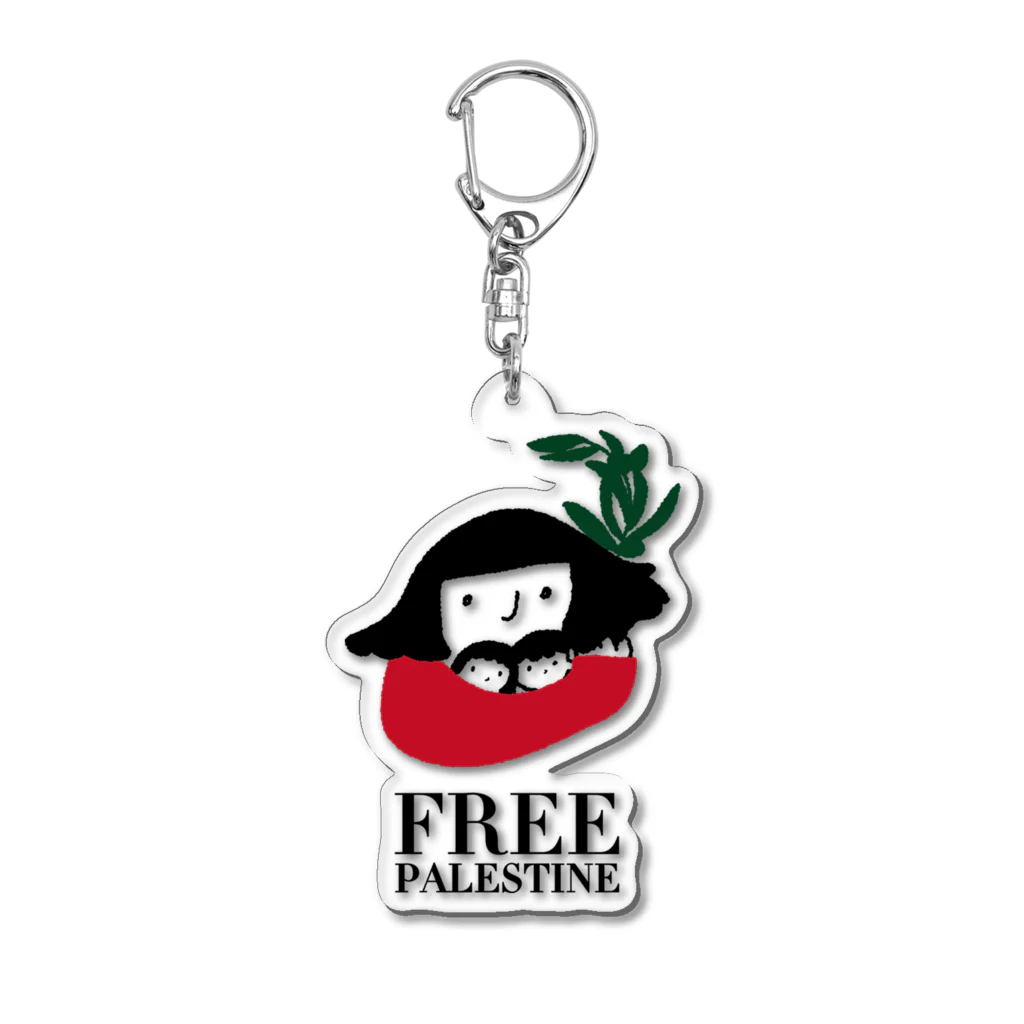 NatsumeillustrationsのFREE PALESTINE アクリルキーホルダー