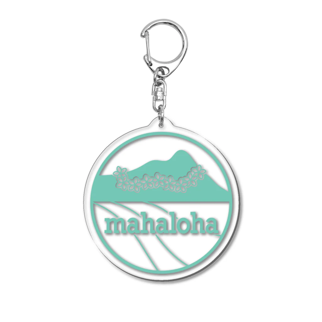 mahaloha808のmahaloha 丸ロゴ Acrylic Key Chain