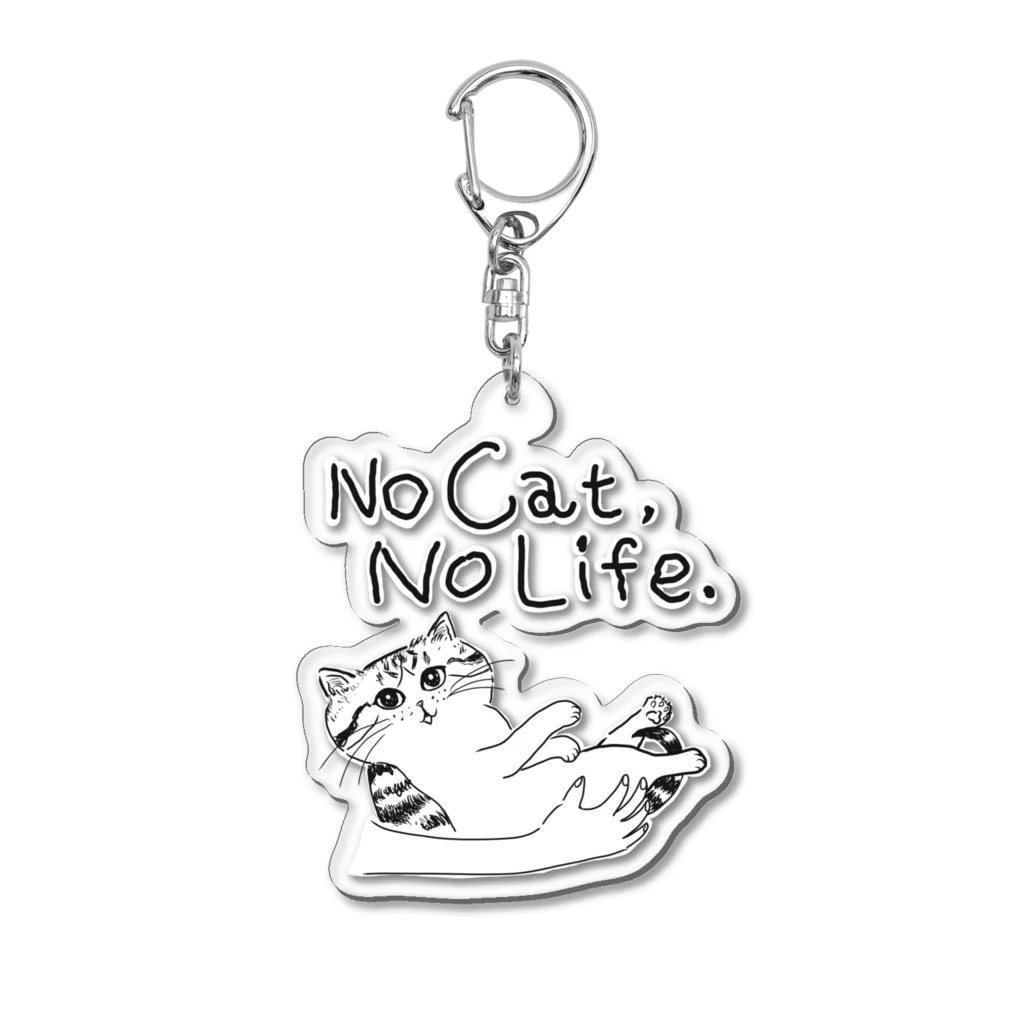 TomoshibiのNo Cat, No Life.  抱っこ猫 アクリルキーホルダー