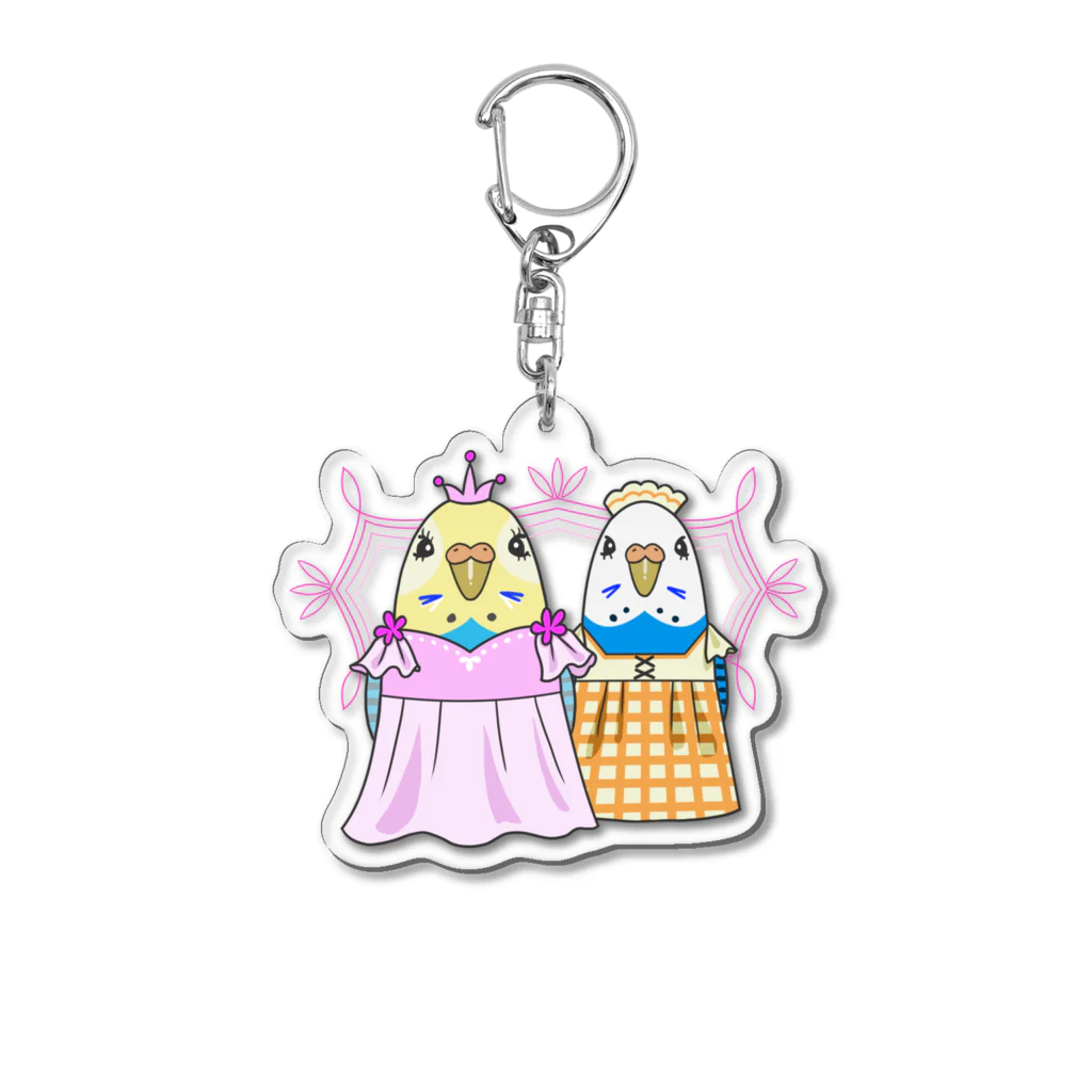 kuruminmin395963のもふもふ侍・あやめ姫＆スミレアクリルキーホルダー Acrylic Key Chain