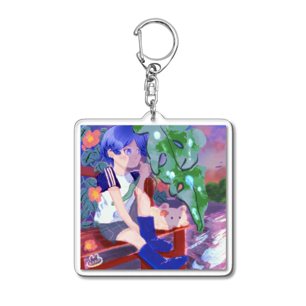 もふおみの初夏の雨上がり Acrylic Key Chain