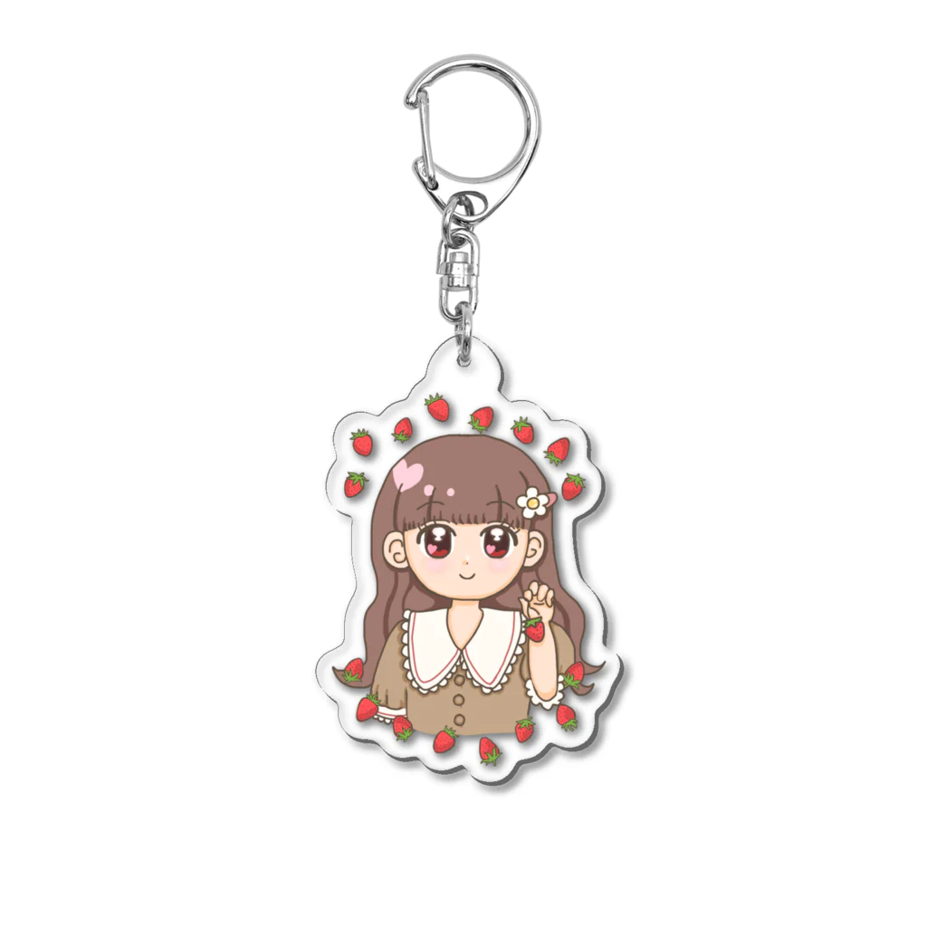 とまとけちゃっぷ🥫のいちごミルクティー🍓 Acrylic Key Chain