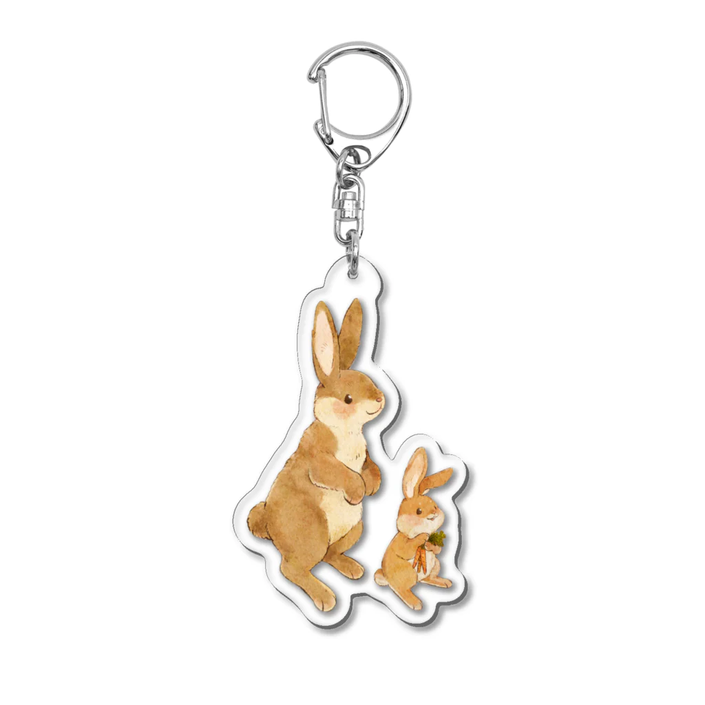 YouStoreの可愛い親子のウサギ Acrylic Key Chain