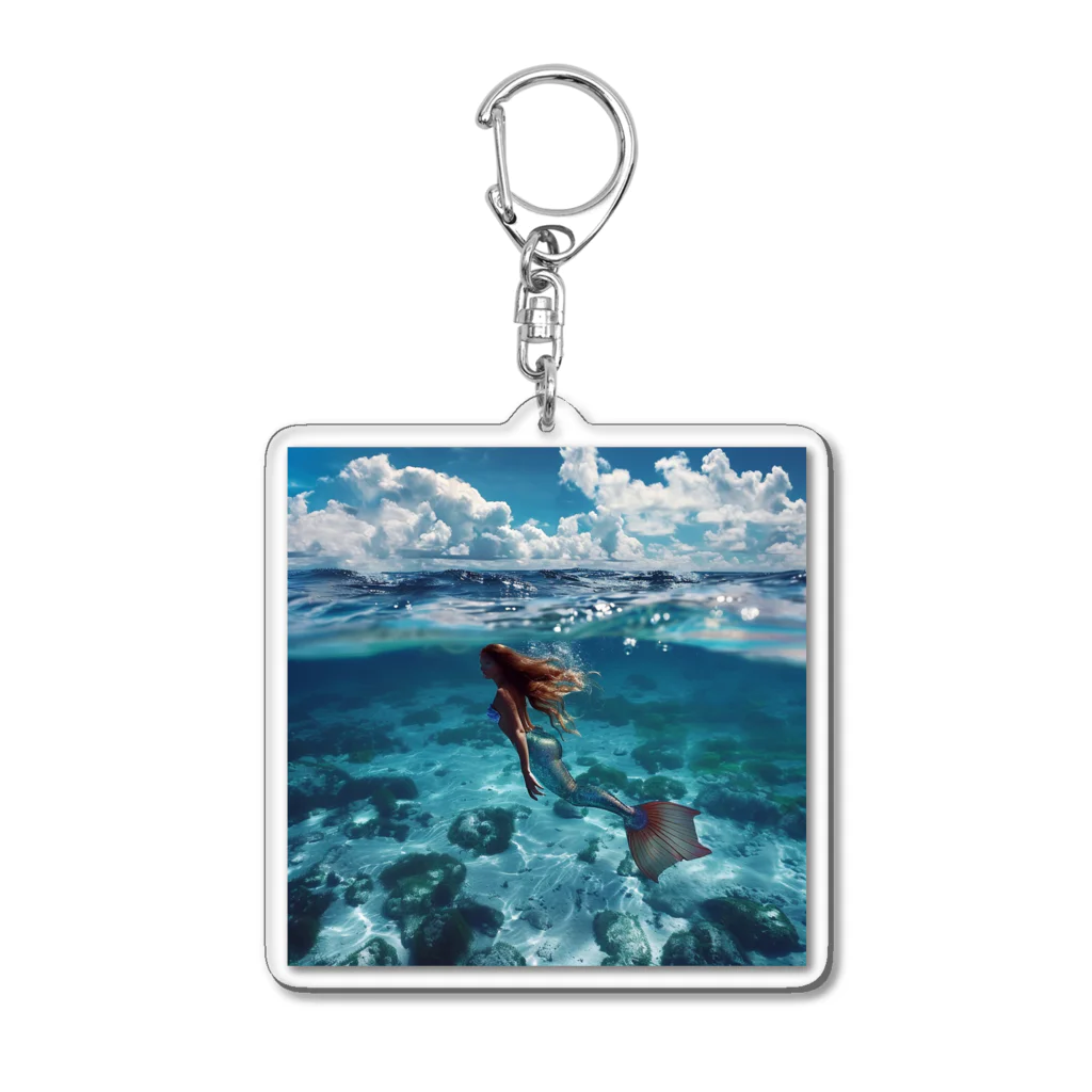 AQUAMETAVERSEのモルジブの大海原で人魚が泳いでいますsanae2074 Acrylic Key Chain