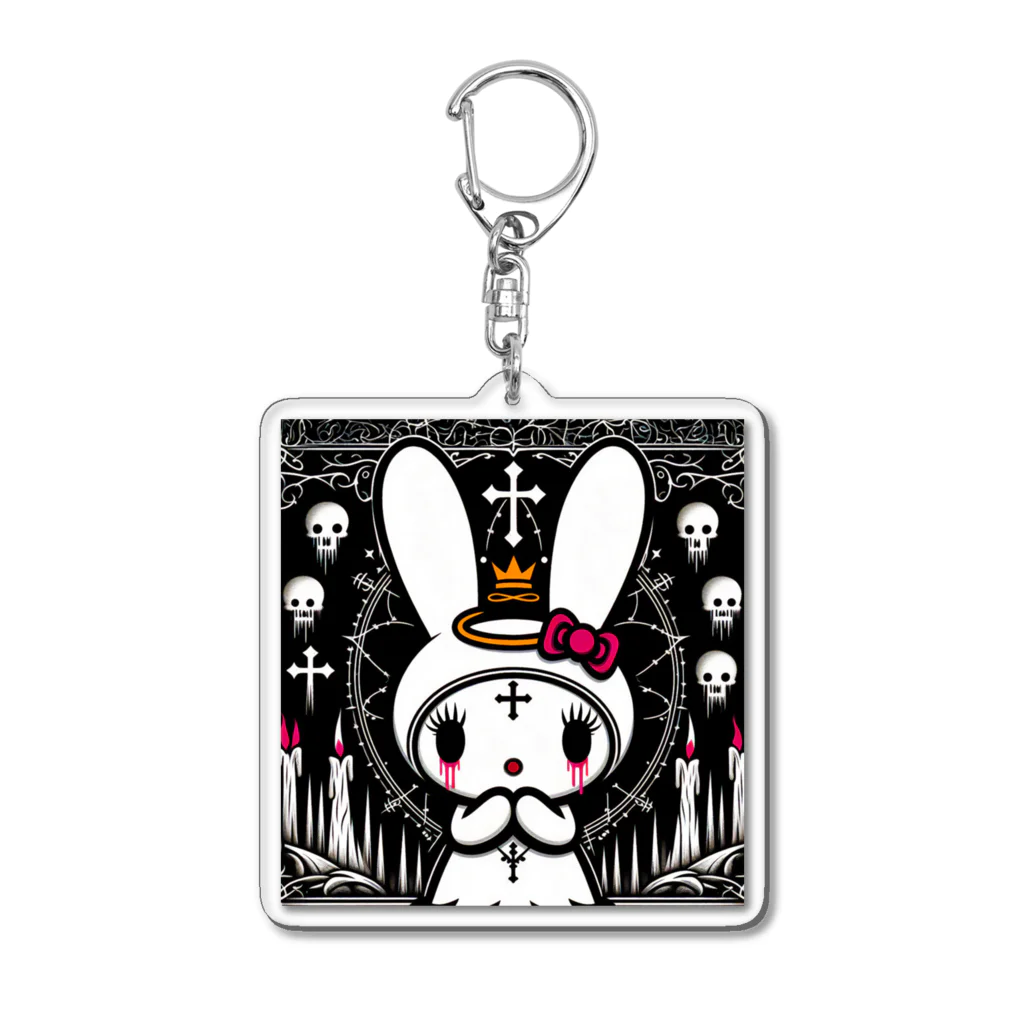 月夜まなのアート工房の🐰ゴスらび ♰祈望♰ Acrylic Key Chain