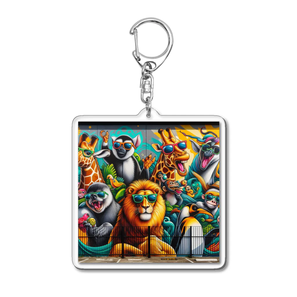 D-91のストリート動物園 Acrylic Key Chain