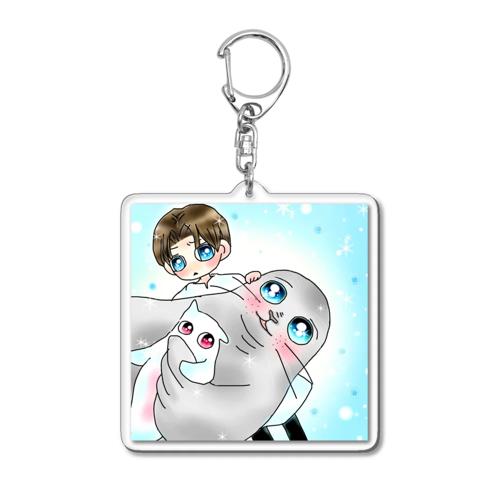 たまちゃんとゆばのたまちゃんとゆばとくりおねくん Acrylic Key Chain