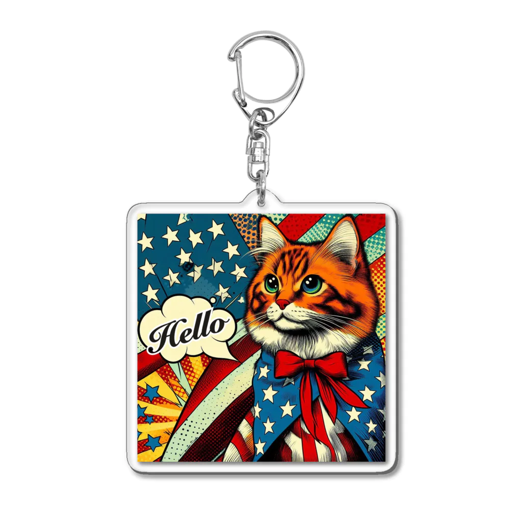 Chiro22のHELLO猫 Acrylic Key Chain