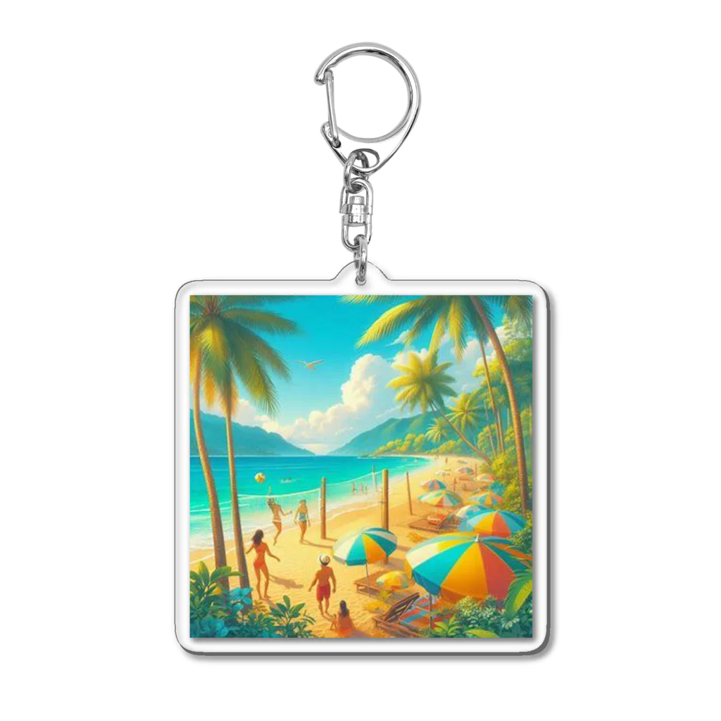 Rパンダ屋の「夏のビーチグッズ」 Acrylic Key Chain