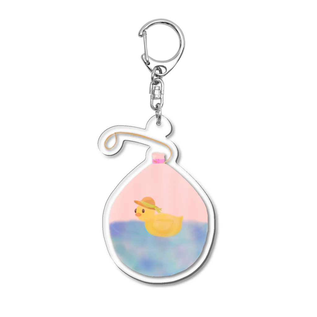 モノウサワールドの水ヨーヨーに住むアヒルさん① Acrylic Key Chain