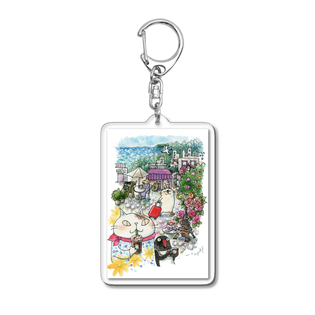 吉沢深雪の猫とペンギンと旅気分 Acrylic Key Chain