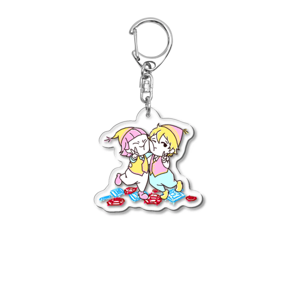 どんぐりとまつぼっくりの店のむぎゅっと Acrylic Key Chain