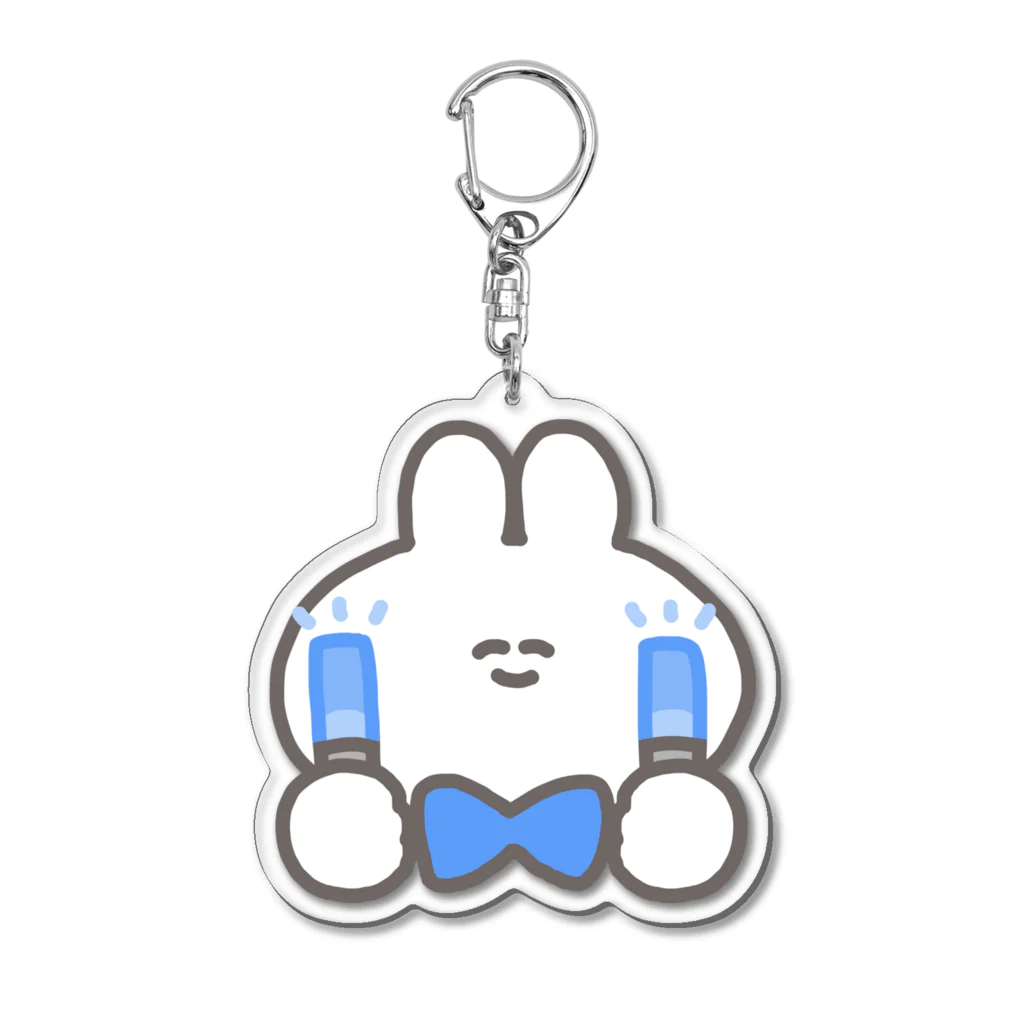 ナポリのSUZURIのメンカラうさちゃん　青 Acrylic Key Chain