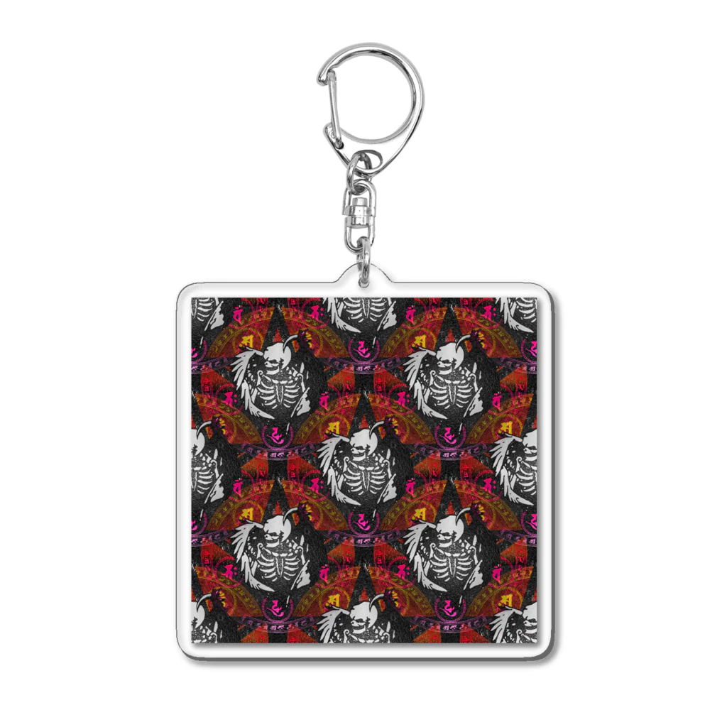 Ａ’ｚｗｏｒｋＳのFallen Angel of SKULL SEAMLESS PATTERN Acrylic Key Chain