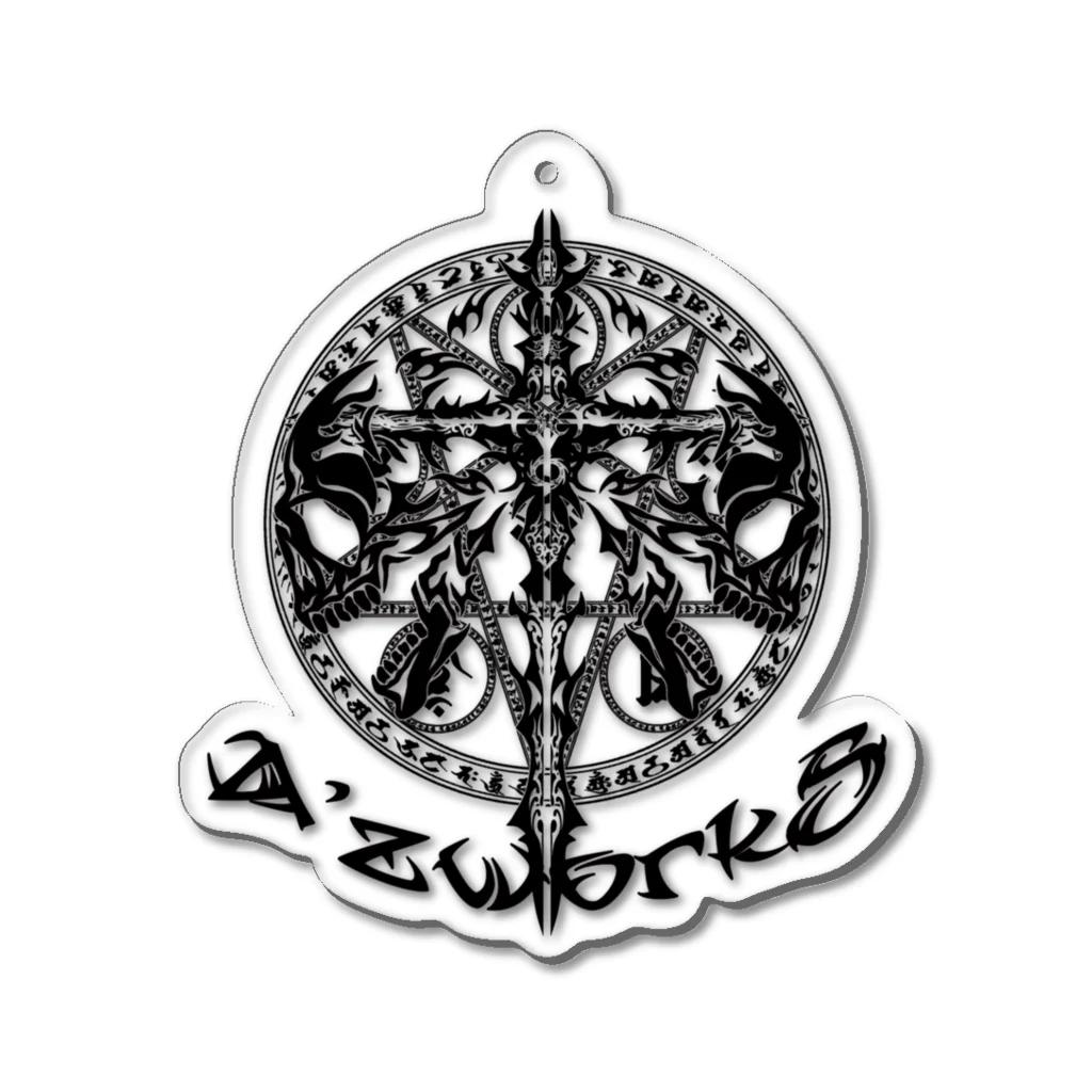 Ａ’ｚｗｏｒｋＳのTRIBALCROSS BLK アクリルキーホルダー